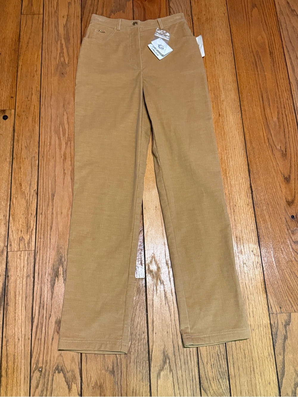 NWT St. John Sport Marie Gray Tan Corduroy Pants Size 2